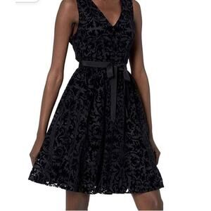 Plenty by Tracy Reese Dress Sz 6 Black Damask Burnt Velvet‎ Whimsigoth Witchy